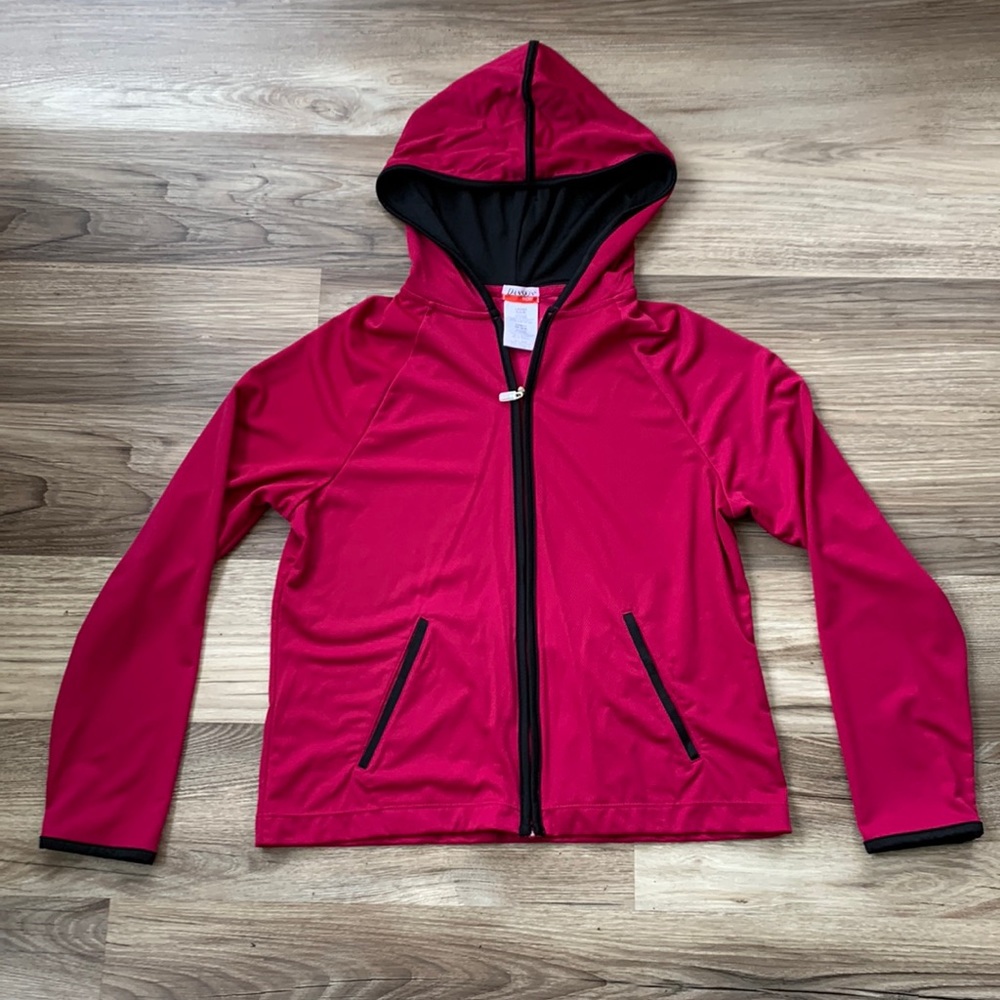 Danskin Now Ladies Zipper up Hoodie 4/6 workout Hooded Jacket VTG 90s DanskinNow